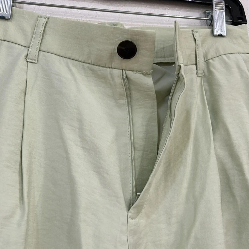 ZARA WOMENS TROUSERS PANTS HIGH RISE CELERY WIDE LEG Sz SMALL - Picture 8 of 10